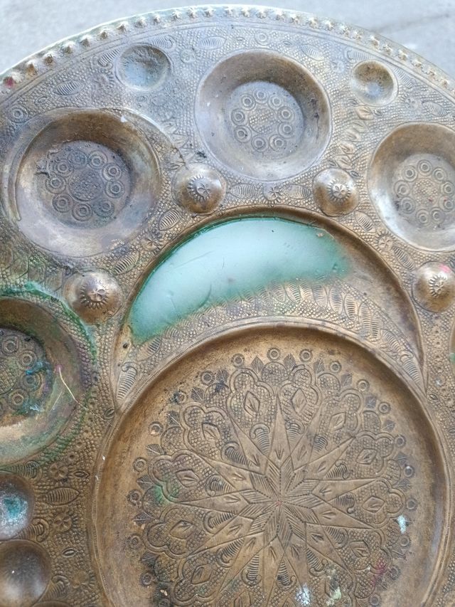 Bandeja Bronce Marroquí Decorada
