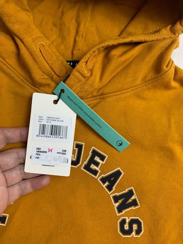 Sudadera Pepe Jeans niño con etiqueta
