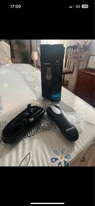 Teléfono fijo Kuken negro y blanco