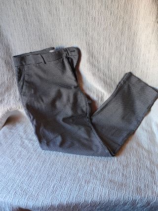 Pantalón de traje Mango negro blanco talla 40