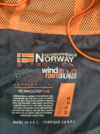 Giacca a vento Geographical Norway blu/arancio