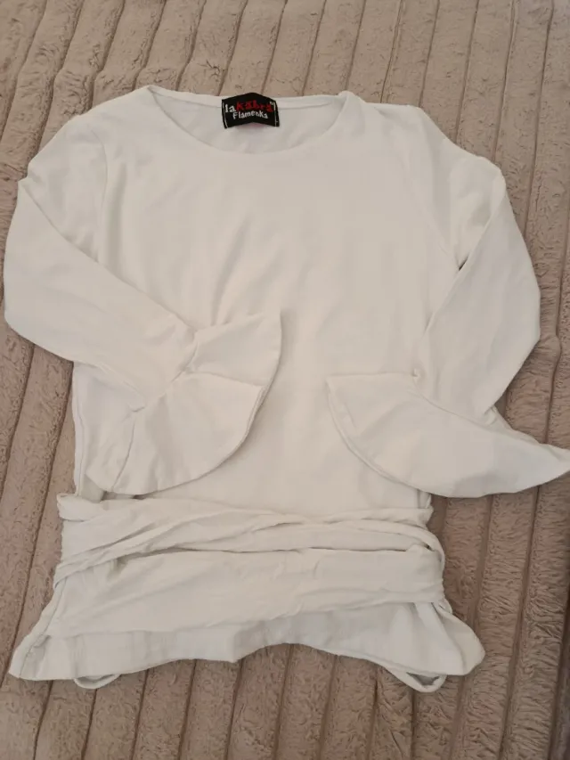 Top blanco La Kaba Flamenca volantes