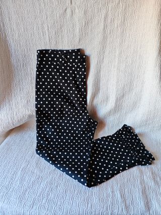 Pantalón talla 40 negro estampado lunares