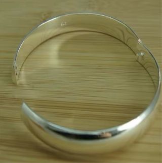 Pulsera Plata Ley Media Caña 6mm