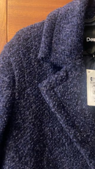 Abrigo Desigual azul y gris