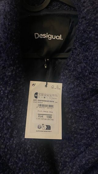 Abrigo Desigual azul y gris