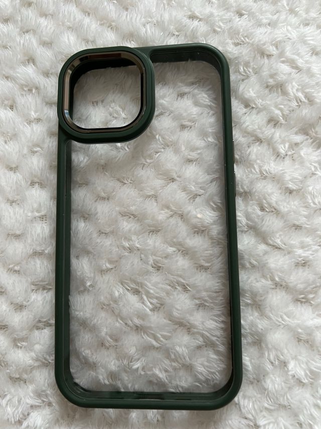 Funda iPhone 15 Transparente con Borde Verde