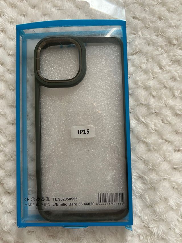 Funda iPhone 15 Transparente con Borde Verde