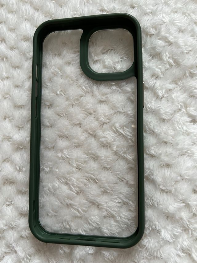 Funda iPhone 15 Transparente con Borde Verde