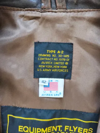 Chaqueta Cuero Avirex A-2 Talla L