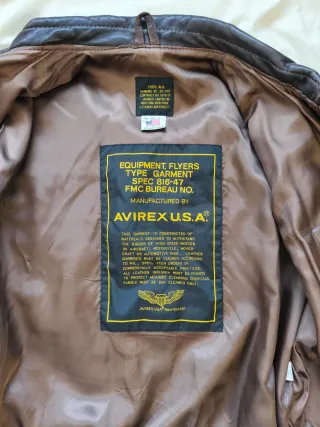 Chaqueta Cuero Avirex A-2 Talla L