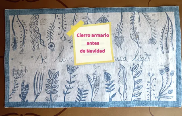 Alfombra de baño azul y blanco