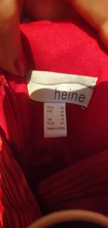 Vestido rojo cóctel Heine drapeado – Talla 42