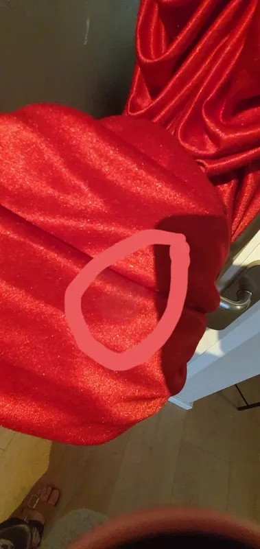 Vestido rojo cóctel Heine drapeado – Talla 42