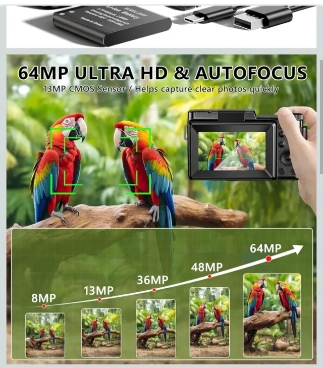 Cámara Digital 5K 64MP Zoom 18X
