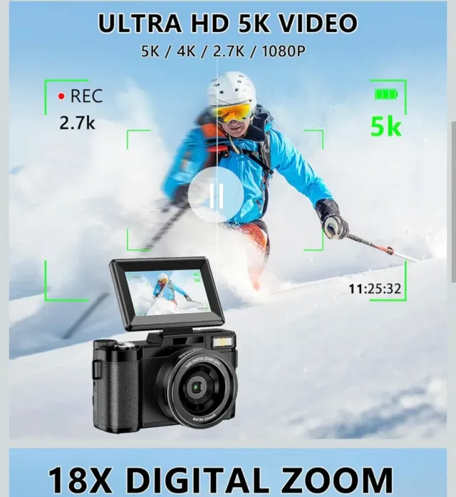 Cámara Digital 5K 64MP Zoom 18X