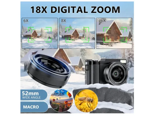 Cámara Digital 5K 64MP Zoom 18X