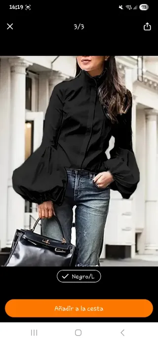 Camisa negra talla L sin estrenar