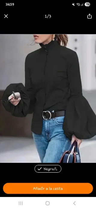 Camisa negra talla L sin estrenar