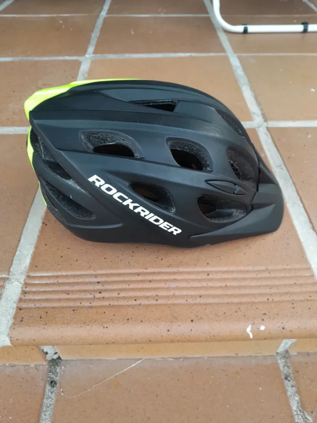 Casco Bicicleta Rockrider Negro/Amarillo