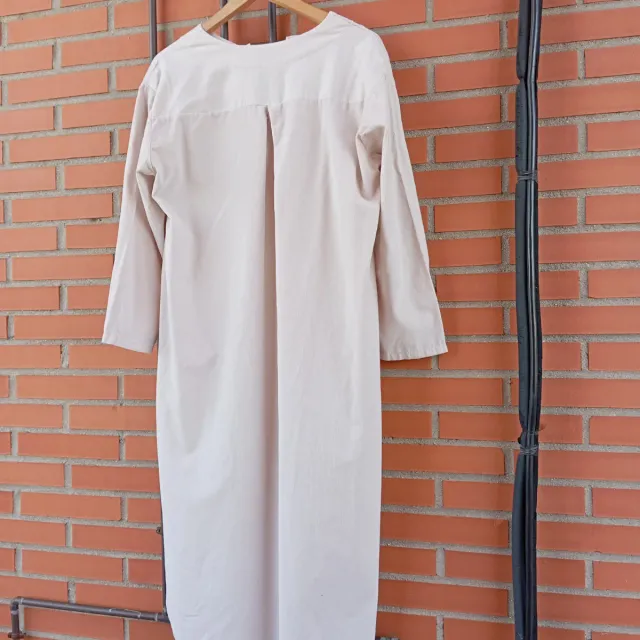 Vestido largo pana fina beige talla única
