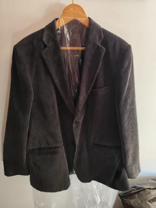 Americana de pana gris hombre