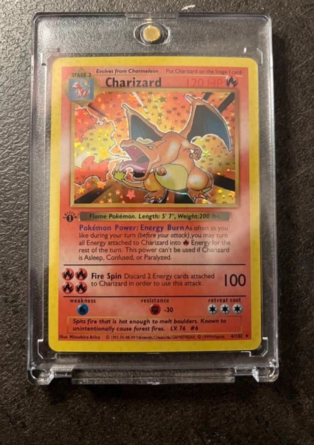 Charizard 4/102 Base Set Holo Carta Pokémon