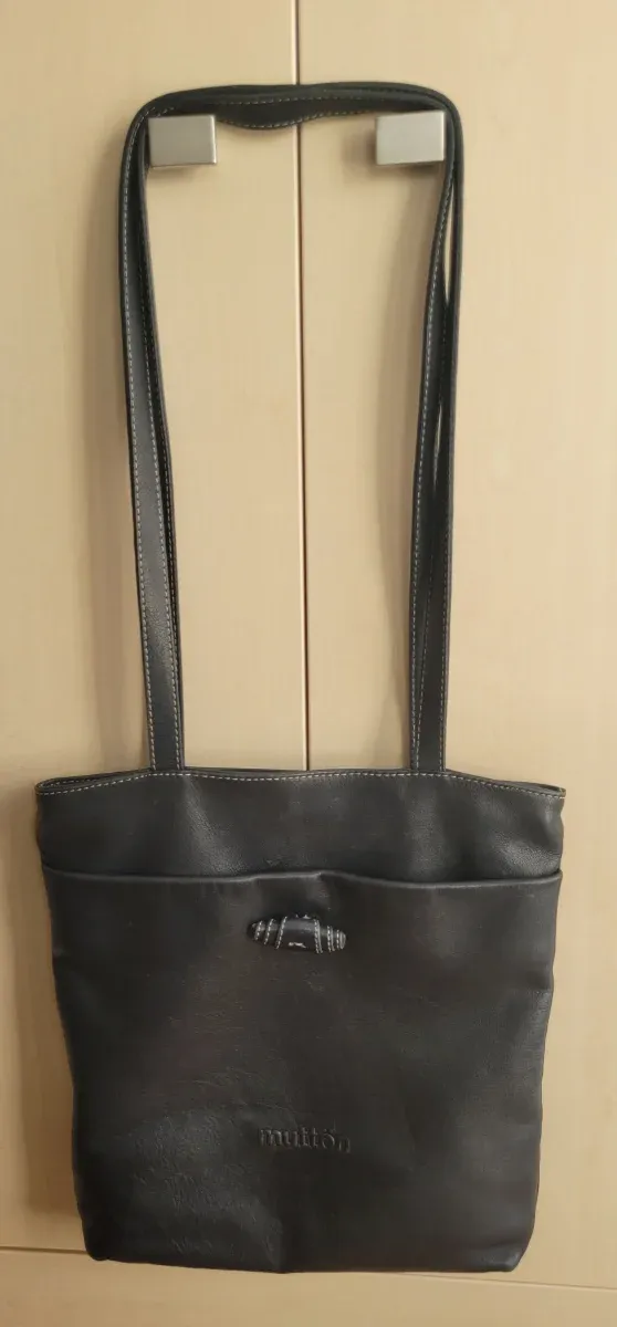 Bolso de piel Mutton negro/azul