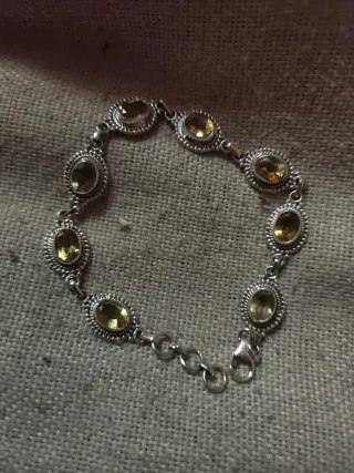 Pulsera Plata Ley y Citrino