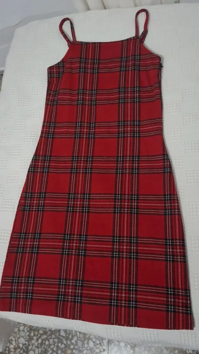 Vestido rojo de cuadros