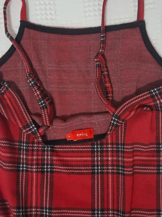 Vestido rojo de cuadros