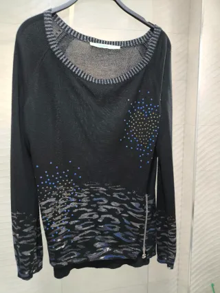 Jersey Desigual Negro con Detalles