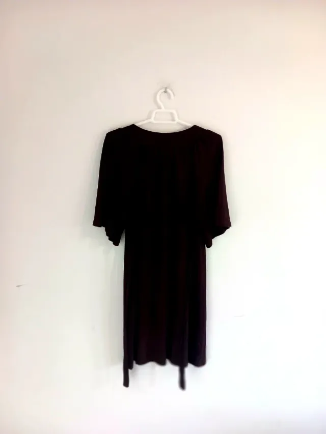 Vestido marrón con pedrería T. Única