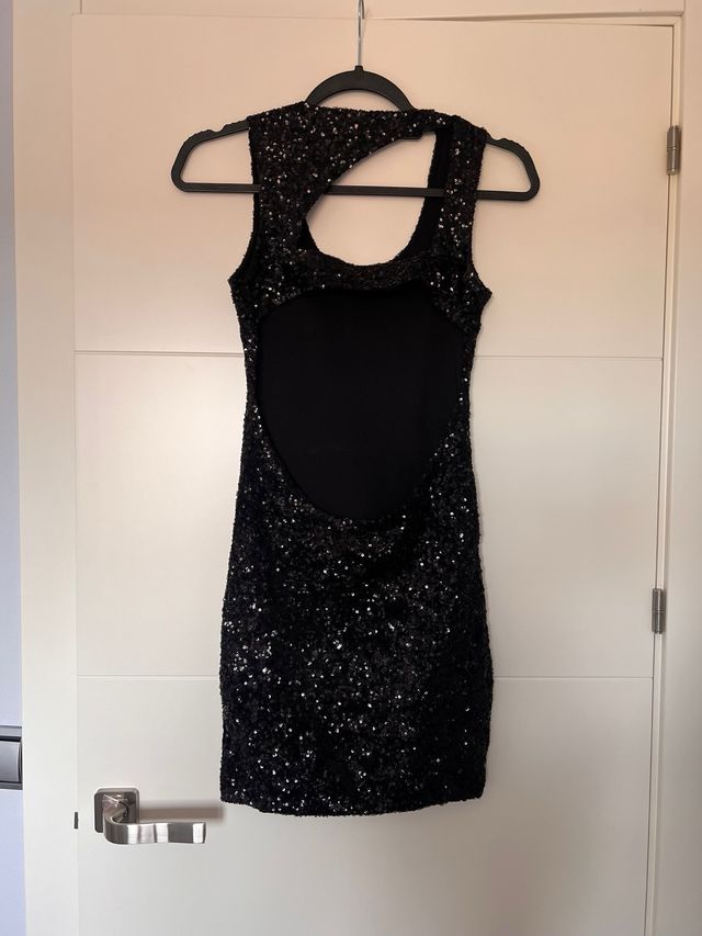 Vestido fiesta lentejuelas negro