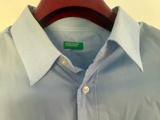Camisa Benetton Azul Claro Vestir