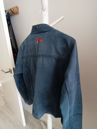 Cazadora Spagnolo azul con cuello de pelo