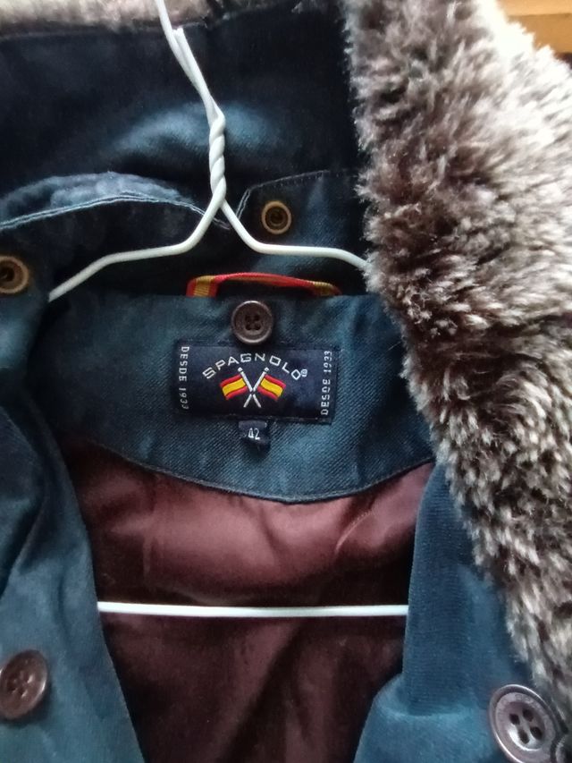 Cazadora Spagnolo azul con cuello de pelo