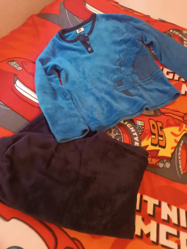 Pijama niño 13-14 años azul y blanco