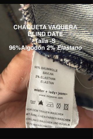 Chaqueta Vaquera BLIND DATE Talla S