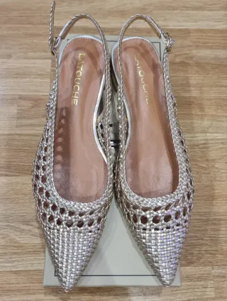 Manoletinas doradas LATOUCHE Talla 41