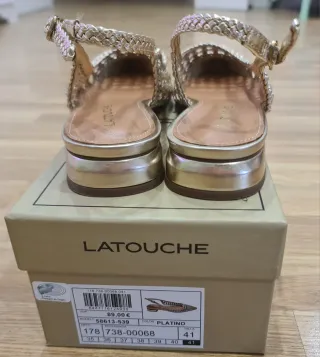 Manoletinas doradas LATOUCHE Talla 41