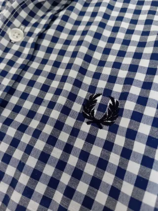 Camisa Fred Perry Cuadros Azul y Blanco