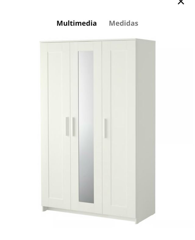 Guarda-roupa BRIMNES 3 portas branco 117x190 cm