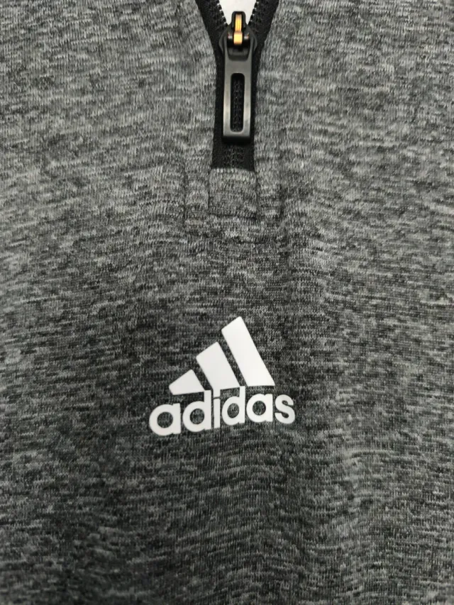 Sudadera Adidas Gris Media Cremallera