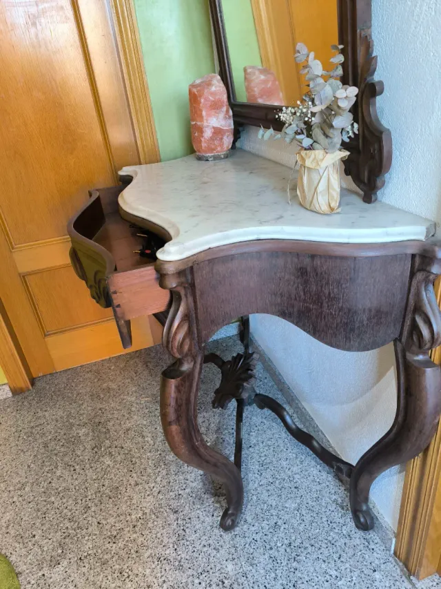 Consola tocador antiguo con espejo negociable