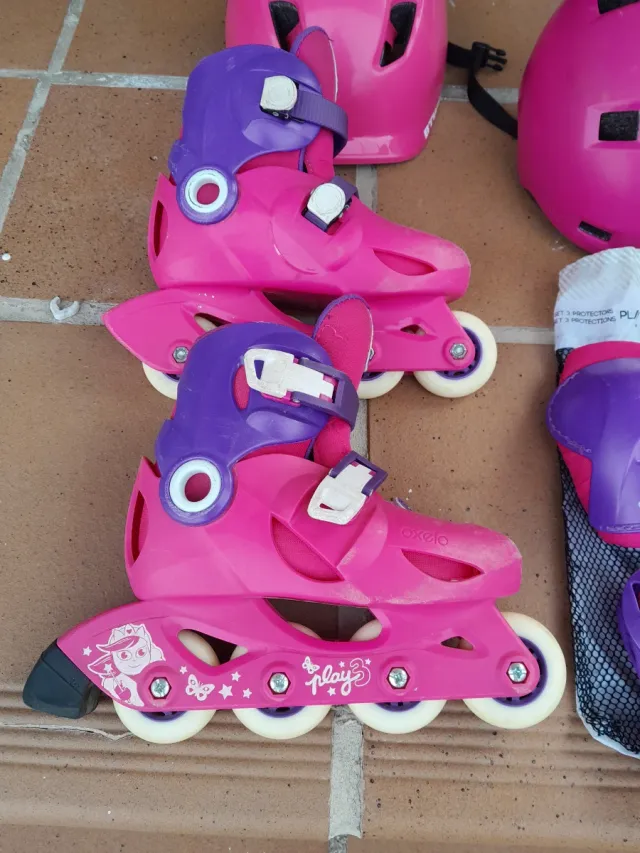 Patines Oxelo Play3 Niña Talla Ajustable + Protecc