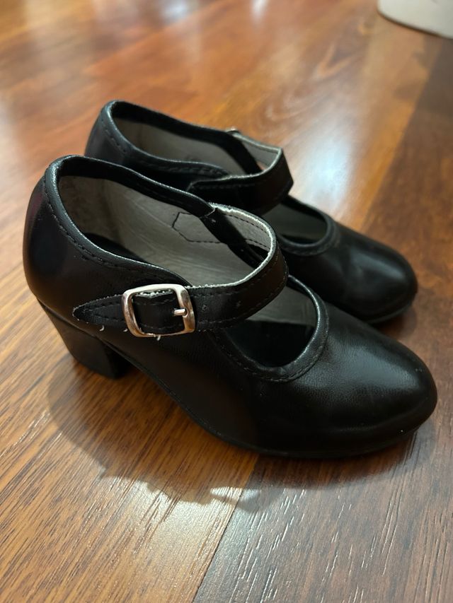 Zapatos de baile tacón niña negros