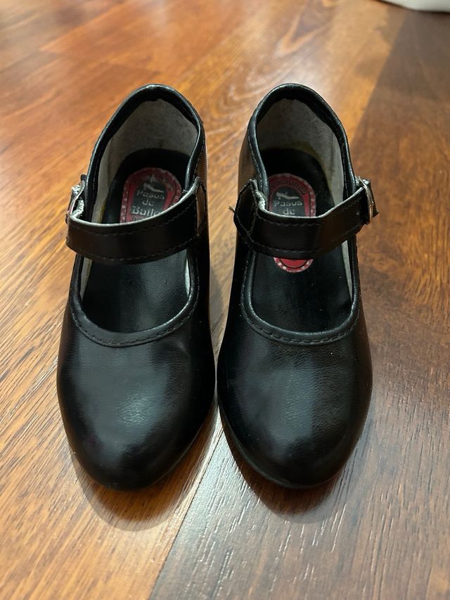 Zapatos de baile tacón niña negros