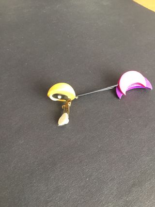 Pendientes Angelo madera lunas fucsia y morado