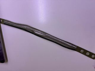 Bracciale doppio giro verde e argento